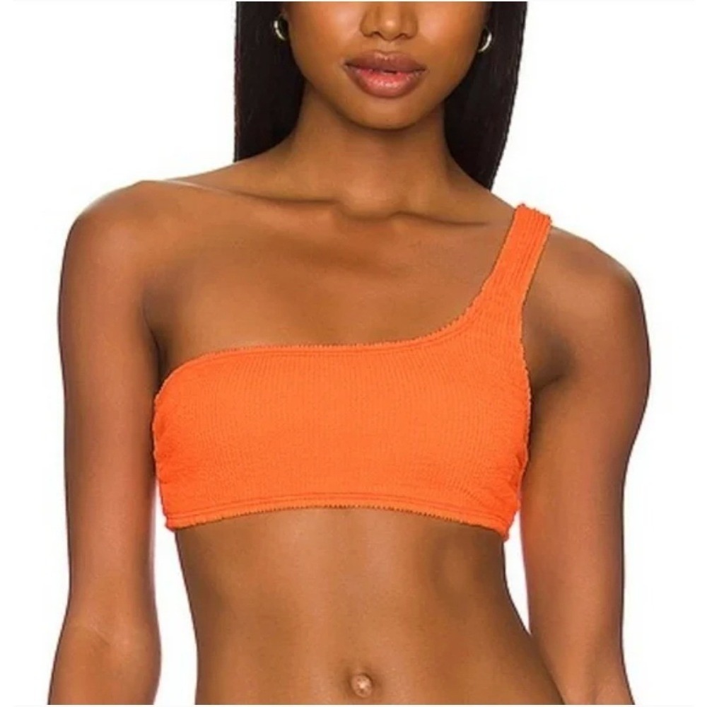 Good American Always Fits One Shoulder Bikini Top Womens 00/0 Red Minimalist